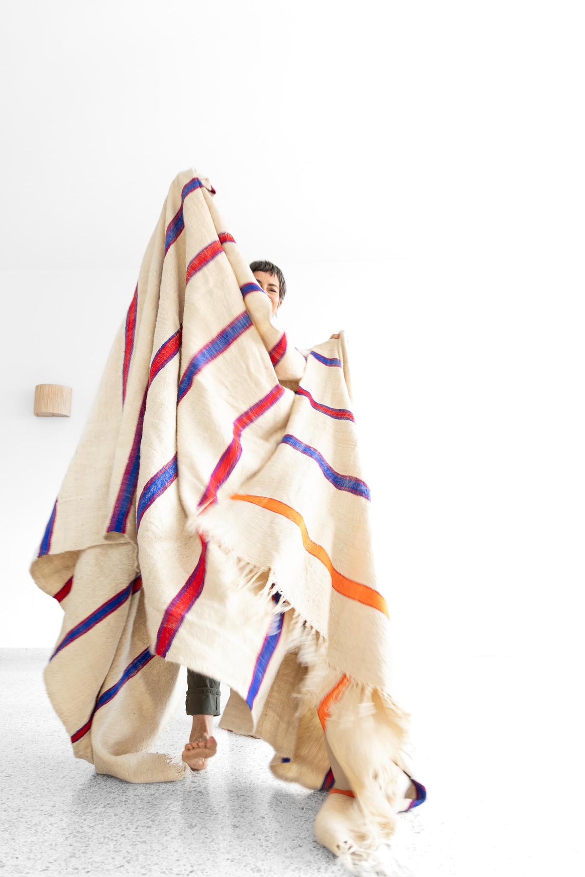 Haïk, Berber textile, 415 x 167 cm (13.6 x 5.4 feet)